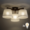 BRILAGI - LED opbouwkroonluchter LATTE 3xE27/15W/230V grenen/beige