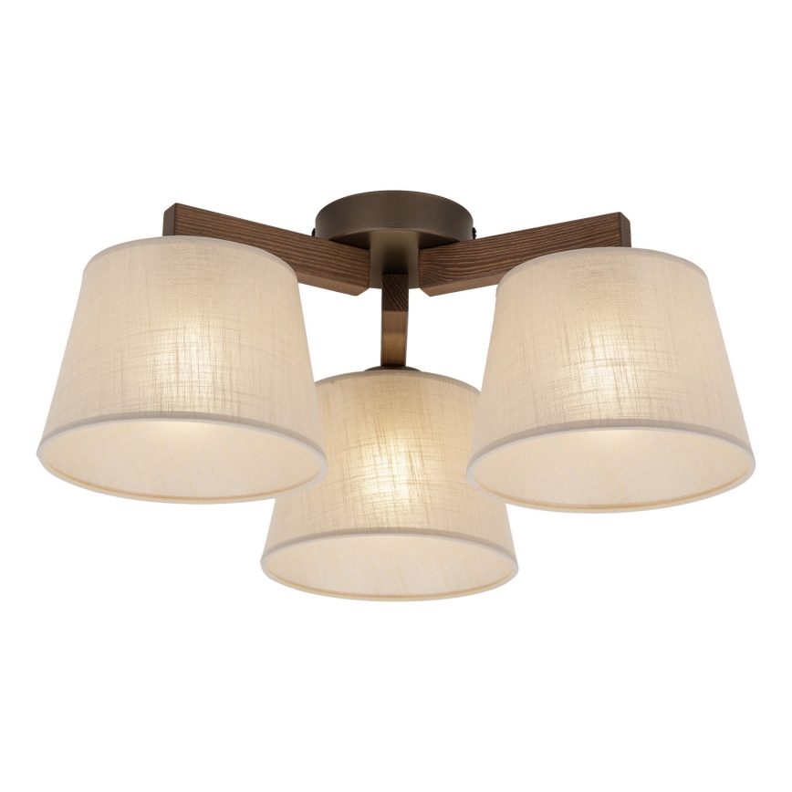 BRILAGI - LED opbouwkroonluchter LATTE 3xE27/15W/230V grenen/beige