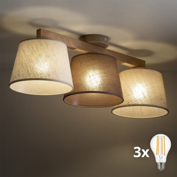 BRILAGI - LED Opbouwkroonluchter LATTE 3xE27/15W/230V grenen/mix