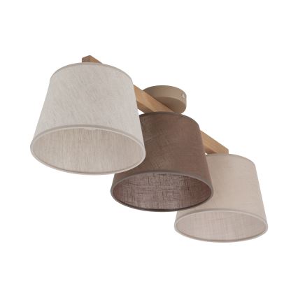 BRILAGI - LED Opbouwkroonluchter LATTE 3xE27/15W/230V grenen/mix