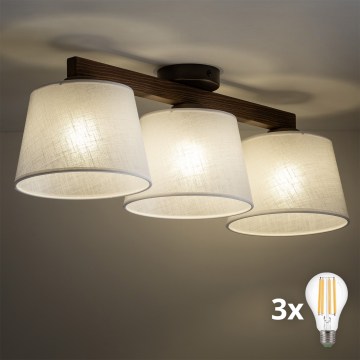 BRILAGI - LED Opbouwkroonluchter LATTE 3xE27/15W/230V grenen/wit
