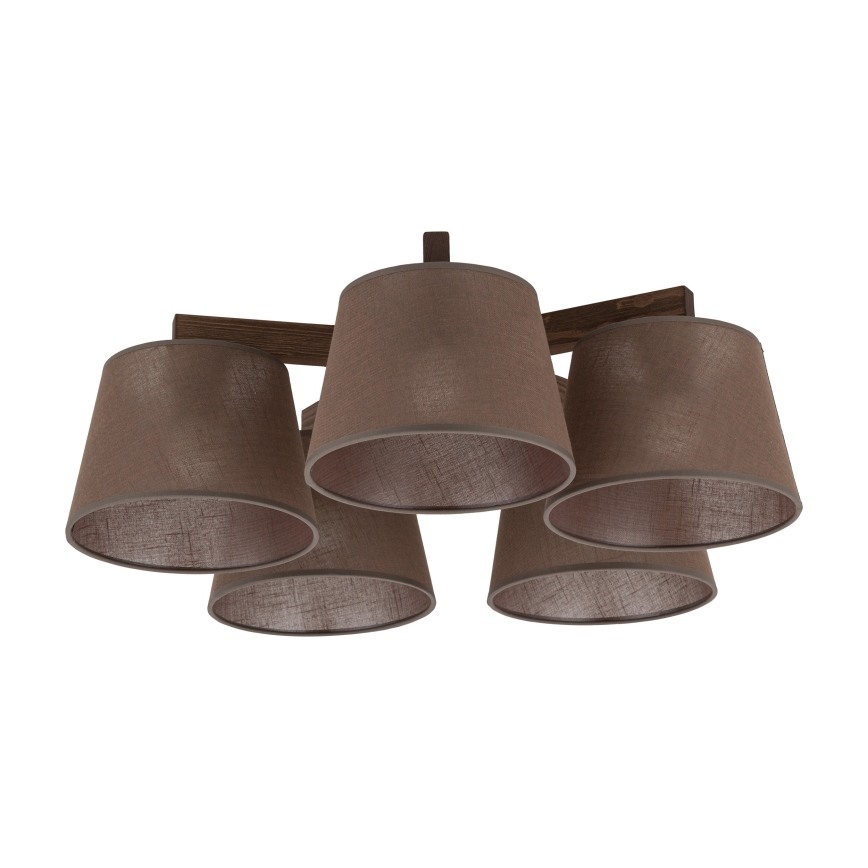 BRILAGI - LED Opbouwkroonluchter LATTE 5xE27/15W/230V dennenhout/bruin