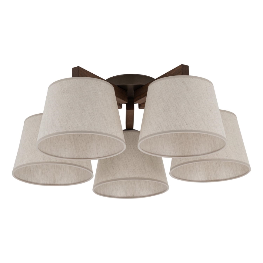 BRILAGI - LED opbouwkroonluchter LATTE 5xE27/15W/230V grenen/crème