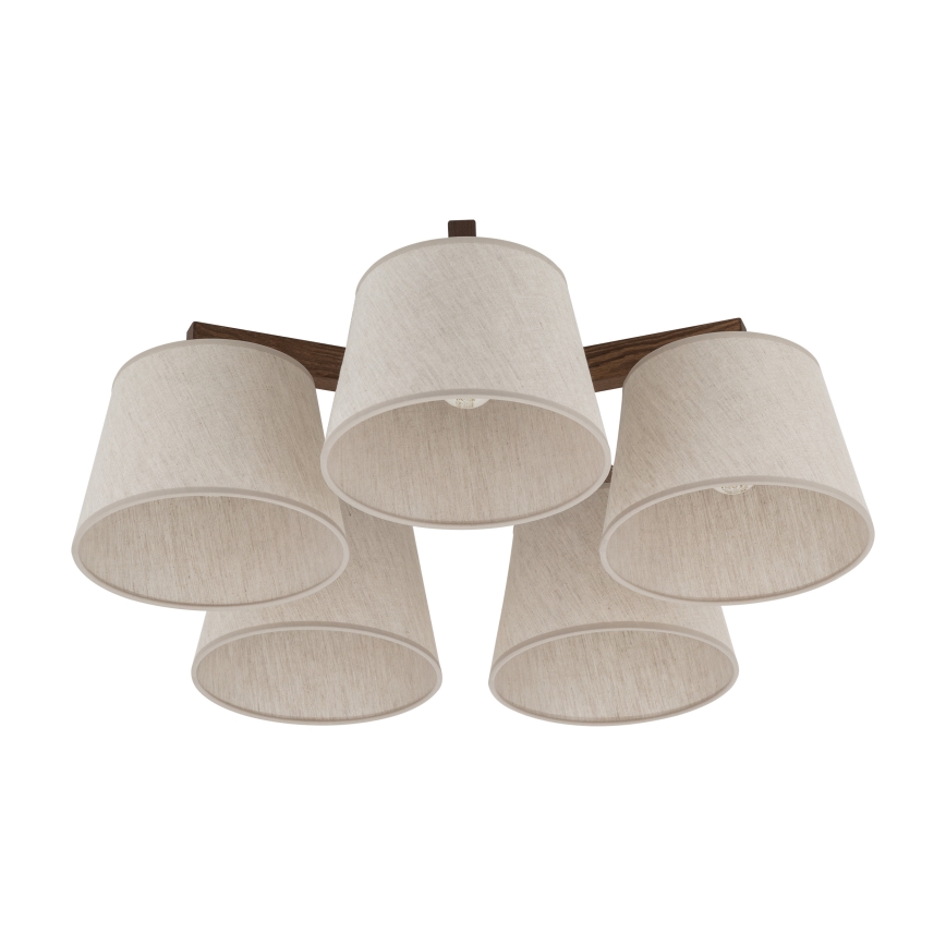 BRILAGI - LED opbouwkroonluchter LATTE 5xE27/15W/230V grenen/crème