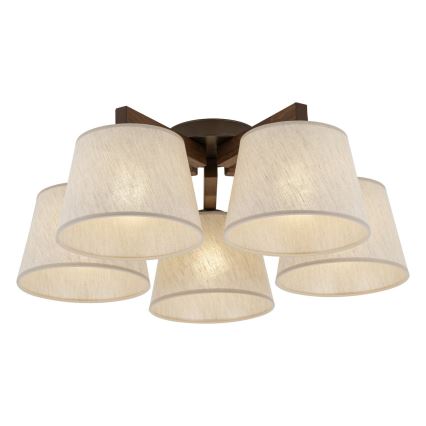 BRILAGI - LED opbouwkroonluchter LATTE 5xE27/15W/230V grenen/crème
