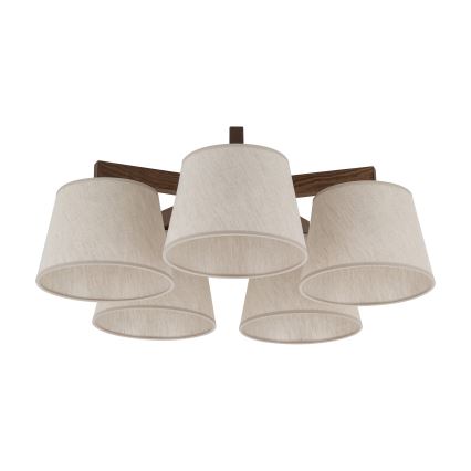 BRILAGI - LED opbouwkroonluchter LATTE 5xE27/15W/230V grenen/crème