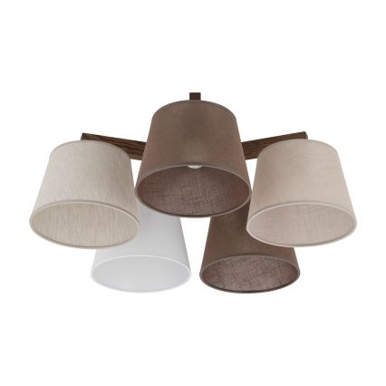 BRILAGI - LED Opbouwkroonluchter LATTE 5xE27/15W/230V grenen/mix
