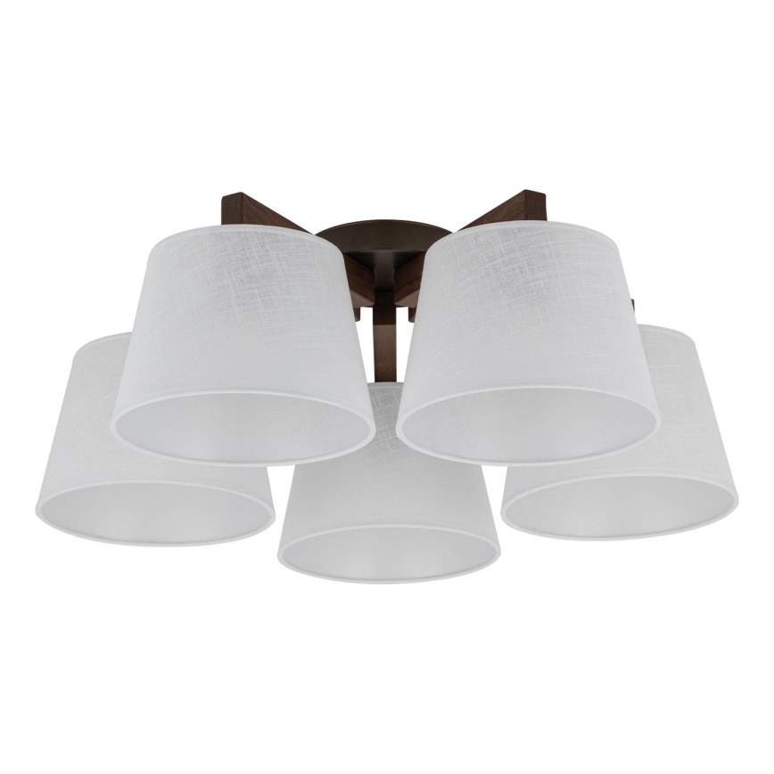BRILAGI - LED opbouwkroonluchter LATTE 5xE27/15W/230V grenen/wit