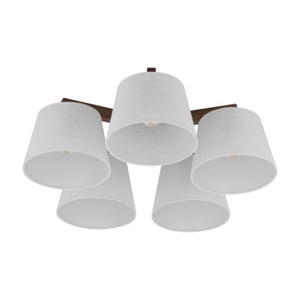 BRILAGI - LED opbouwkroonluchter LATTE 5xE27/15W/230V grenen/wit
