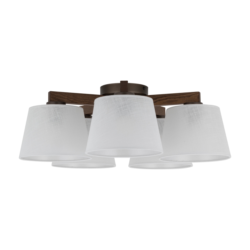 BRILAGI - LED opbouwkroonluchter LATTE 5xE27/15W/230V grenen/wit