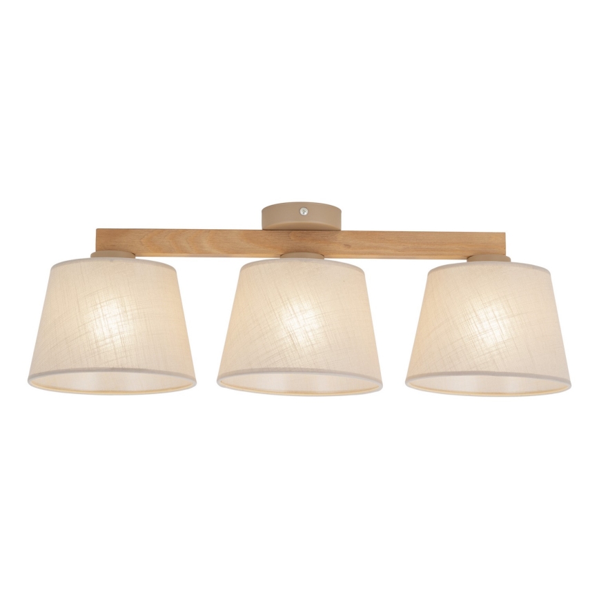 BRILAGI - LED opbouwkroonluchter LATTE SABIA 3xE27/15W/230V dennenhout/beige