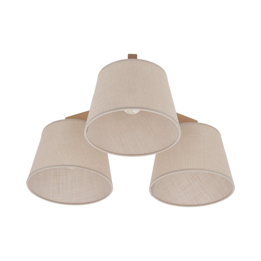 BRILAGI - LED opbouwkroonluchter LATTE SABIA 3xE27/15W/230V grenen/beige