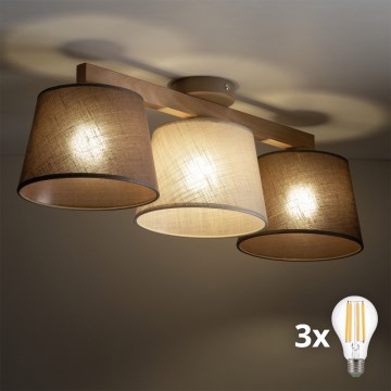 BRILAGI - LED opbouwkroonluchter LATTE SABIA 3xE27/15W/230V grenen/mix