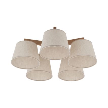 BRILAGI - LED-opbouwkroonluchter LATTE SABIA 5xE27/15W/230V grenen/crème