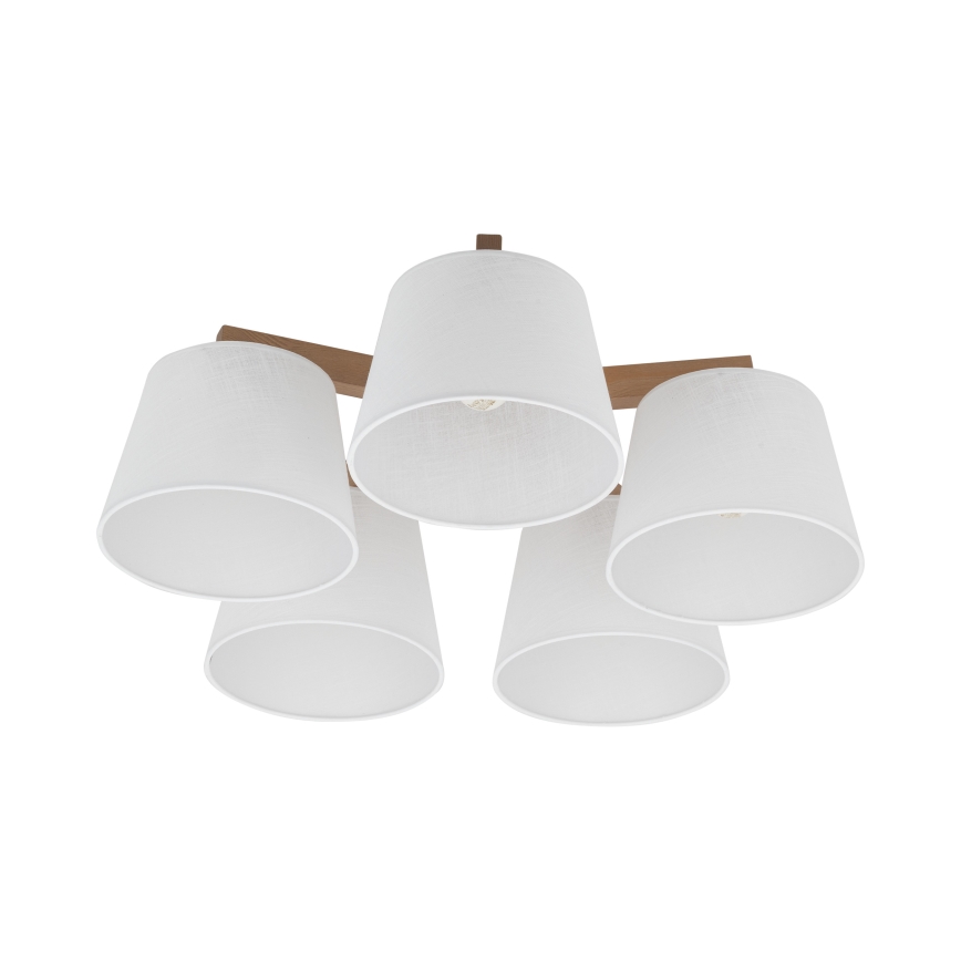 BRILAGI - LED opbouwkroonluchter LATTE SABIA 5xE27/15W/230V grenen/wit