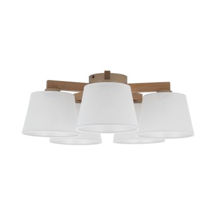 BRILAGI - LED opbouwkroonluchter LATTE SABIA 5xE27/15W/230V grenen/wit