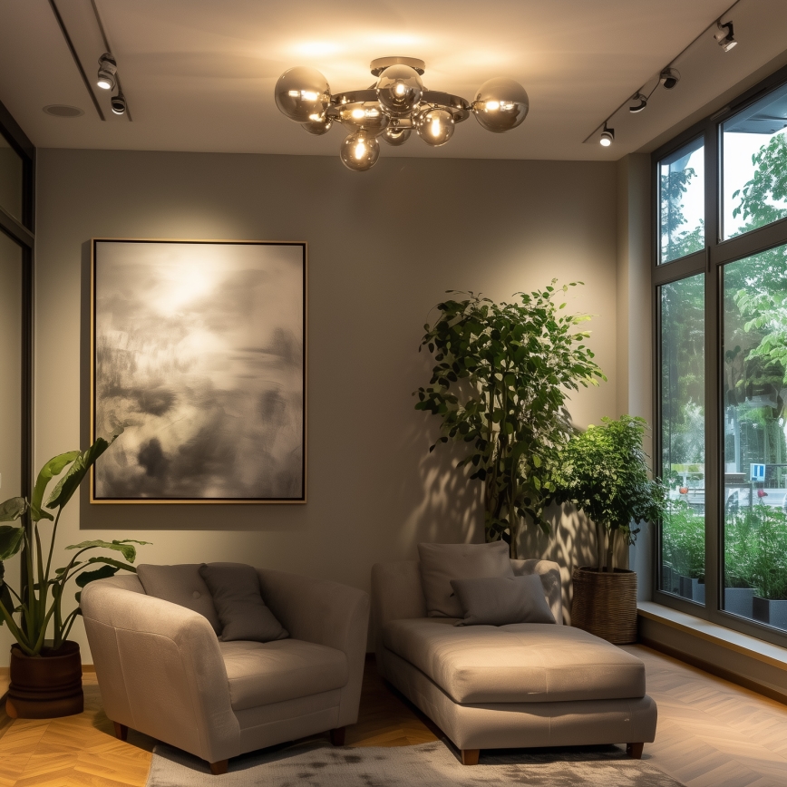 Brilagi - LED opbouwkroonluchter MILLA 10xG9/3W/230V zwart-chroom/rookglas