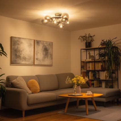 Brilagi - LED opbouwkroonluchter MILLA 10xG9/3W/230V zwart-chroom/rookglas