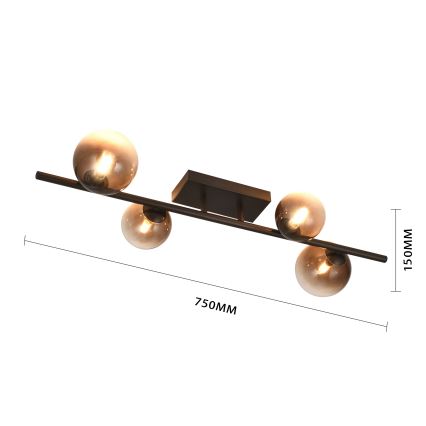 Brilagi - LED opbouwkroonluchter MILLA 4xG9/3W/230V bruin/rookbruin
