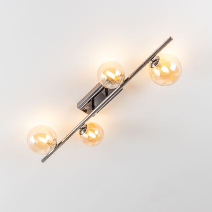 Brilagi - LED opbouwkroonluchter MILLA 4xG9/3W/230V zwart chroom/goud
