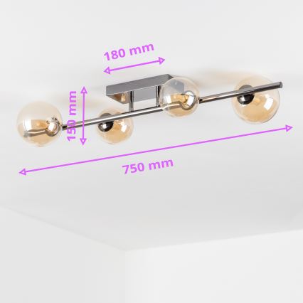 Brilagi - LED opbouwkroonluchter MILLA 4xG9/3W/230V zwart chroom/goud