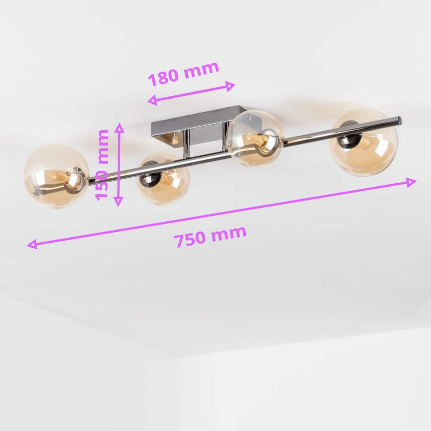 Brilagi - LED opbouwkroonluchter MILLA 4xG9/3W/230V zwart chroom/goud