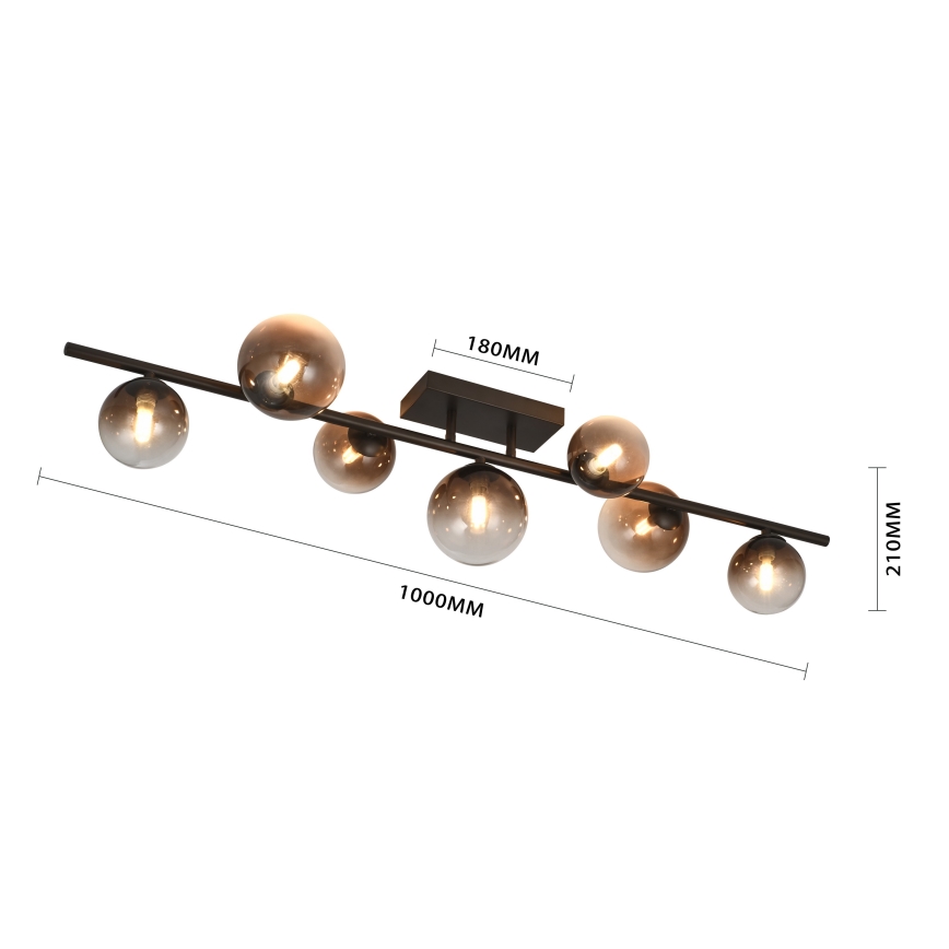 Brilagi - LED opbouwkroonluchter MILLA 7xG9/3W/230V bruin/rookbruin