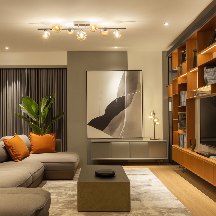 Brilagi - LED opbouwkroonluchter MILLA 7xG9/3W/230V zwart chroom/goud