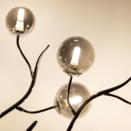 Brilagi - LED opbouwkroonluchter MISTEL 15xG9/3W/230V, zwart-chroom/rookglas