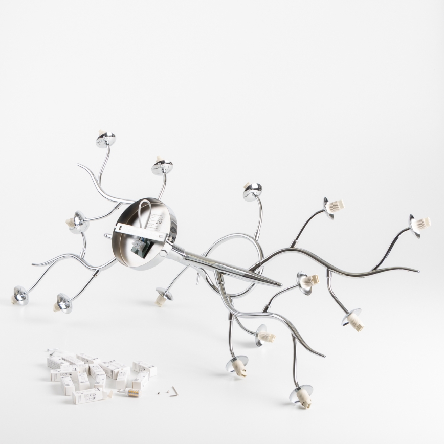 Brilagi - LED opbouwkroonluchter MISTEL 15xG9/3W/230V, zwart-chroom/rookglas