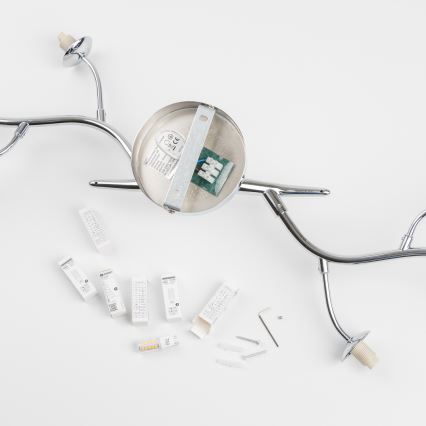 Brilagi - LED opbouwkroonluchter MISTEL 6xG9/3W/230V zwart-chroom/gerookt glas