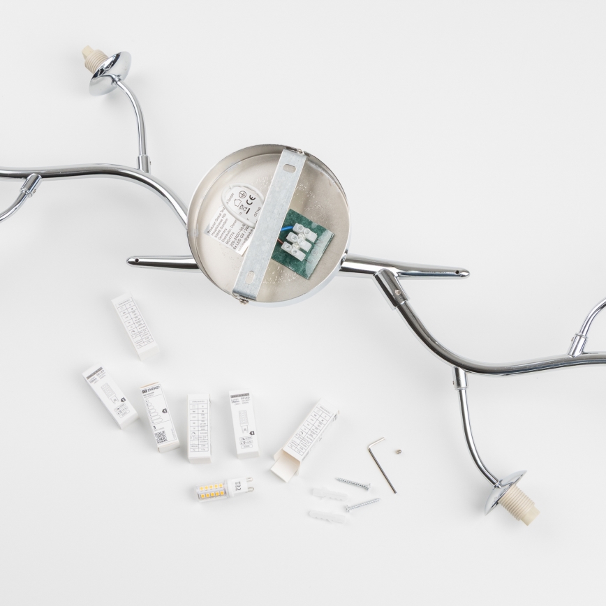 Brilagi - LED opbouwkroonluchter MISTEL 6xG9/3W/230V zwart-chroom/gerookt glas