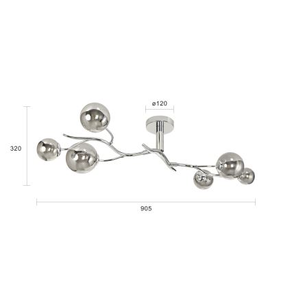 Brilagi - LED opbouwkroonluchter MISTEL 6xG9/3W/230V zwart-chroom/gerookt glas