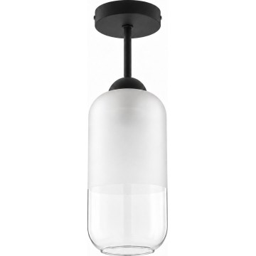BRILAGI - LED opbouwkroonluchter RETRO GLASS 1xE27/60W/230V Ø 14 cm zwart/wit