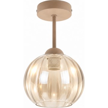 BRILAGI - LED opbouwkroonluchter RETRO GLASS 1xE27/60W/230V Ø 18 cm beige/gerookt beige