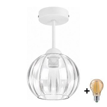 BRILAGI - LED opbouwkroonluchter RETRO GLASS 1xE27/60W/230V Ø 18 cm wit/helder
