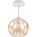 BRILAGI - LED opbouwkroonluchter RETRO GLASS 1xE27/60W/230V Ø 18 cm wit/rookbeige