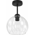 BRILAGI - LED opbouwkroonluchter RETRO GLASS 1xE27/60W/230V Ø 25 cm zwart/helder