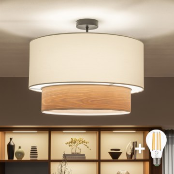 Brilagi - LED opbouwlamp CERIA 1xE27/60W/230V Ø 50 cm zwart/wit/beige