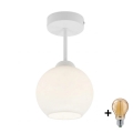 BRILAGI - LED Opbouwlamp RETRO GLASS 1xE27/60W/230V Ø 15 cm wit
