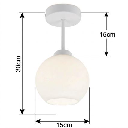 BRILAGI - LED Opbouwlamp RETRO GLASS 1xE27/60W/230V Ø 15 cm wit