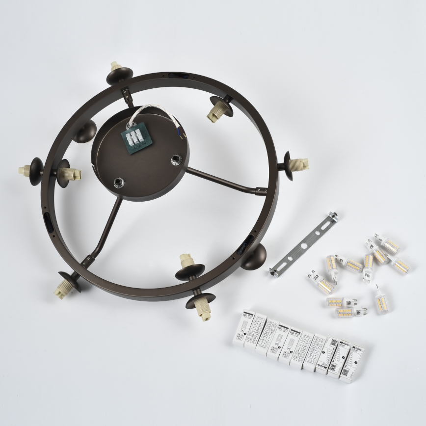 Brilagi - LED-opbouwluchter MILLA 10xG9/3W/230V bruin/rookbruin
