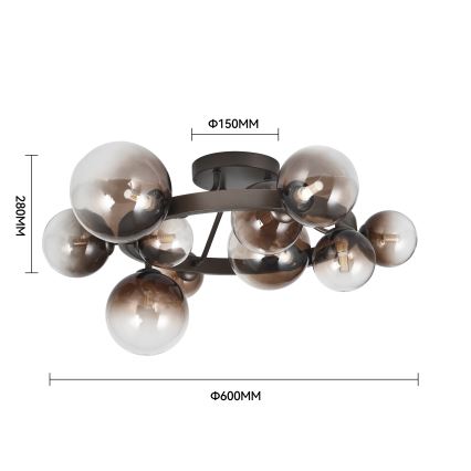 Brilagi - LED-opbouwluchter MILLA 10xG9/3W/230V bruin/rookbruin