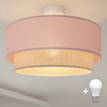 Brilagi - LED opbouwplafondlamp BOHO BOBO 1xE27/10W/230V Ø 40 cm roze/crème