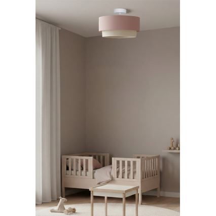 Brilagi - LED opbouwplafondlamp BOHO BOBO 1xE27/60W/230V Ø 40 cm roze/crème