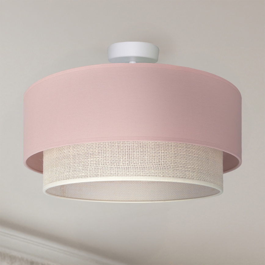 Brilagi - LED opbouwplafondlamp BOHO BOBO 1xE27/60W/230V Ø 40 cm roze/crème