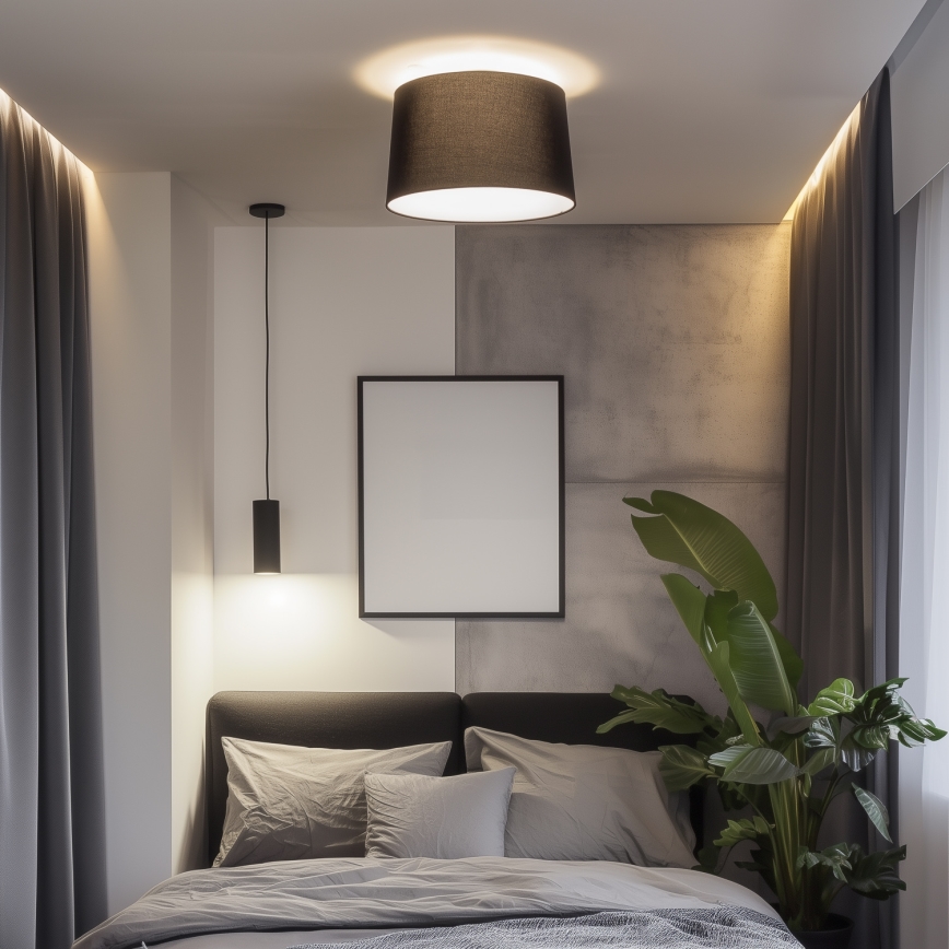 Brilagi - LED opbouwplafondlamp CERIA 1xE27/40W/230V Ø 45 cm zwart