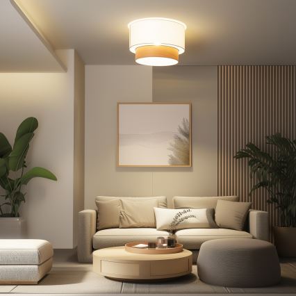 Brilagi - LED opbouwplafondlamp CERIA 1xE27/40W/230V Ø 50 cm wit/beige