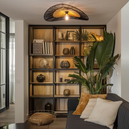 Brilagi - LED opbouwplafondlamp CERIA BOHO 1xE27/40W/230V Ø 50 cm zwart/bruin