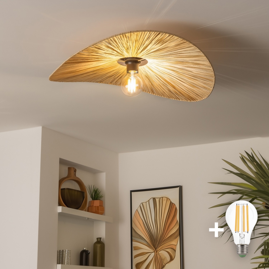 Brilagi - LED opbouwplafondlamp CERIA BOHO 1xE27/40W/230V Ø 60 cm raffia